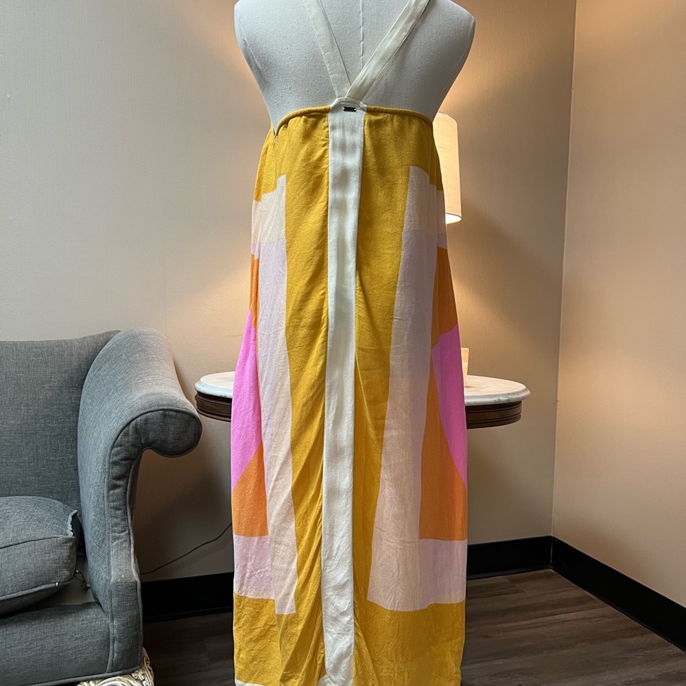 O'Neill Yellow Pink and Cream Colorblock Maxi Dress - Picture 5 of 7